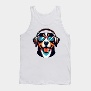 Entlebucher Mountain Dog Smiling DJ with Melodic Beats Tank Top